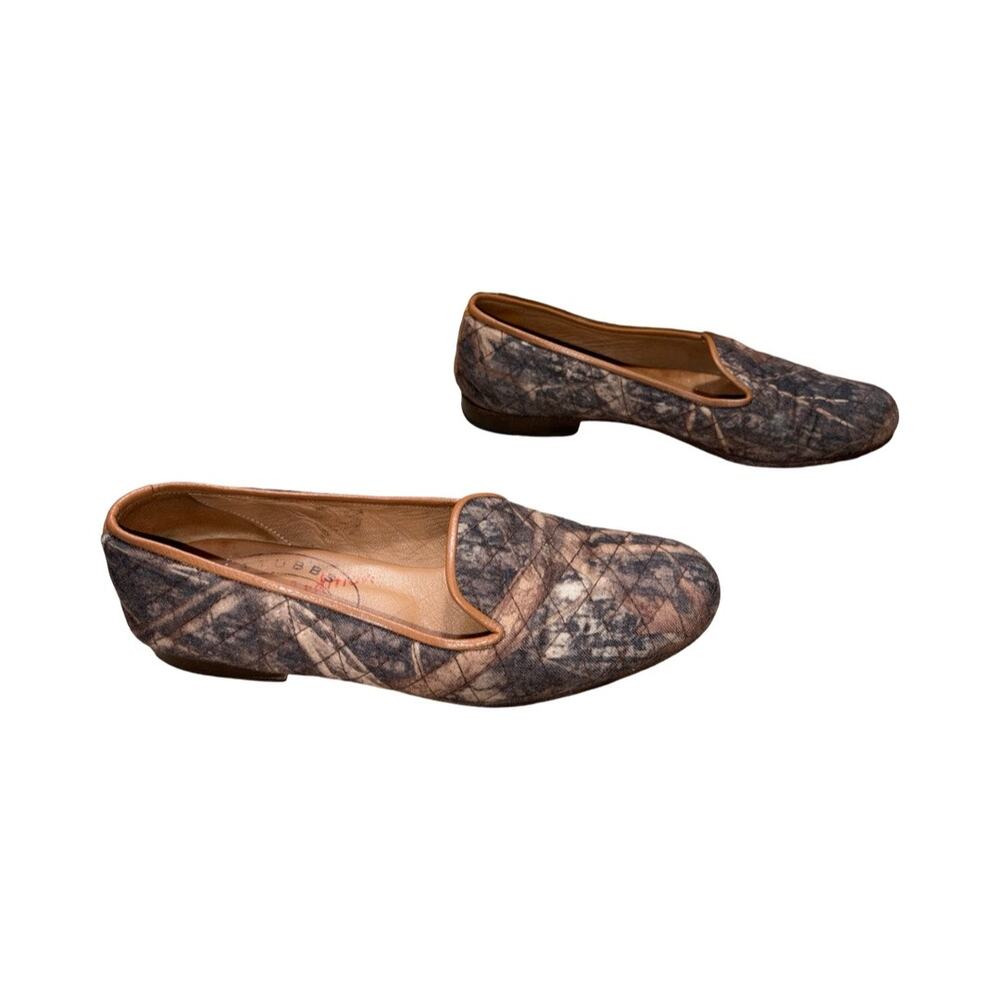Stubbs & Wootton Limited Edition Brown Quilted Camo Loafers Size: 8.5 Women - Picture 3 of 8